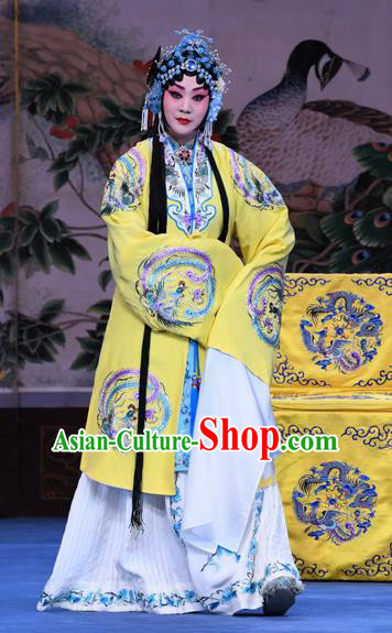 Chinese Beijing Opera Actress Li Yanfei Apparels Costumes and Headdress Da Bao Guo Er Jin Gong Traditional Peking Opera Noble Consort Dress Garment