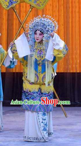Chinese Beijing Opera Noble Consort Li Yanfei Apparels Costumes and Headdress Da Bao Guo Er Jin Gong Traditional Peking Opera Hua Tan Dress Garment