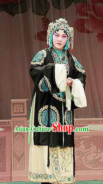 Chinese Beijing Opera Princess Actress Zhuang Ji Apparels Costumes and Headdress Sacrifice Zhao Shi Gu Er Traditional Peking Opera Diva Dress Garment