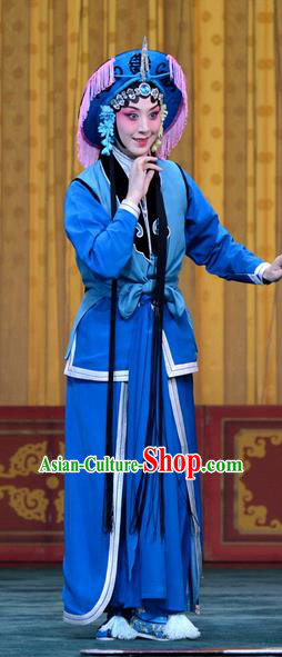 Chinese Beijing Opera Young Female Apparels Costumes and Headpieces Revenge of the Fisherman Traditional Peking Opera Fisher Maiden Xiao Guiying Garment Dress