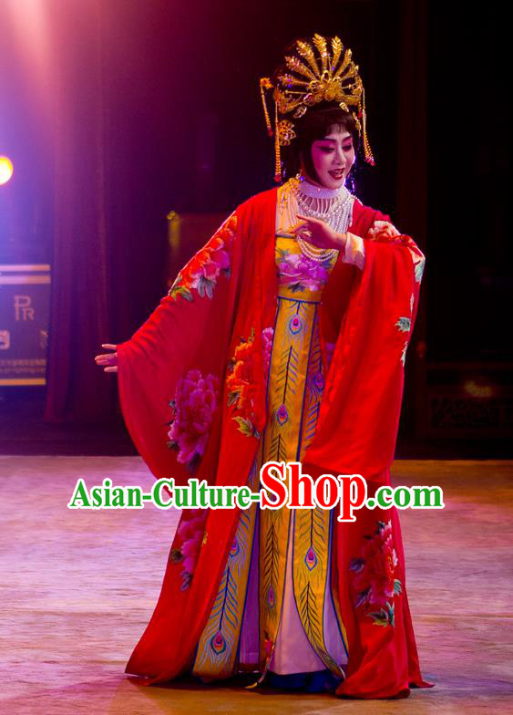 Chinese Beijing Opera Consort Yang Apparels Costumes and Headpieces Mei Lan Ni Chang Traditional Peking Opera Hua Tan Dress Court Lady Garment