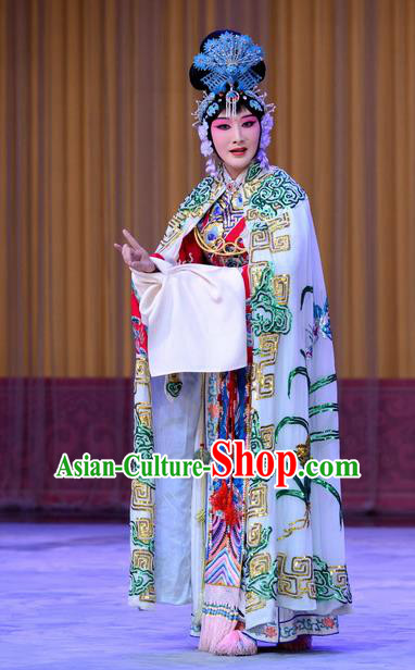 Chinese Beijing Opera Hua Tan Apparels Costumes and Headpieces Xi Shi Traditional Peking Opera Young Beauty Dress Garment