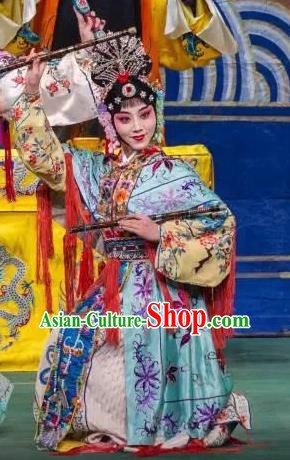 Chinese Beijing Opera Swordsplay Woman Xi Shi Apparels Costumes and Headdress Traditional Peking Opera Martial Female Dress Garment