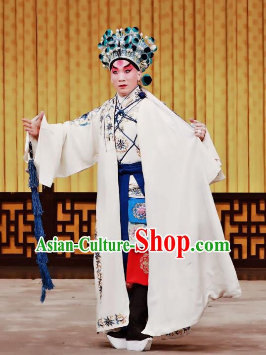 Yan Yang Tower Chinese Peking Opera Takefu Garment Costumes and Headwear Beijing Opera Apparels Martial Male Soldier Clothing