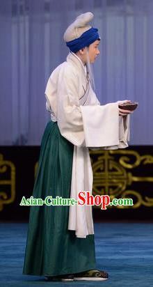 Chinese Beijing Opera Elderly Female Servant Apparels Costumes and Headdress The Unicorn Purse Traditional Peking Opera Pantaloon Dress Garment