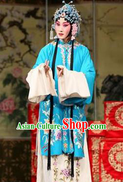 Chinese Beijing Opera Noble Female Apparels Costumes and Headdress The Unicorn Purse Traditional Peking Opera Diva Han Xiangling Dress Garment