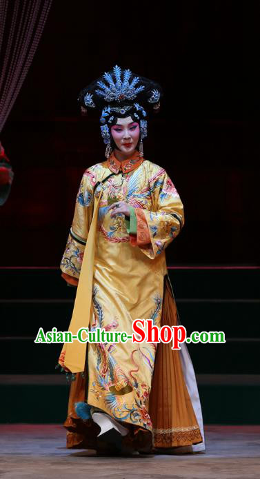 Chinese Beijing Opera Imperial Consort Shu Apparels Costumes and Headpieces Kangxi Dadi Traditional Peking Opera Noble Female Dress Garment