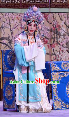 Chinese Beijing Opera Princess of Qin Meng Ying Apparels Costumes and Headdress Chu Palace Hen Traditional Peking Opera Hua Tan Dress Garment