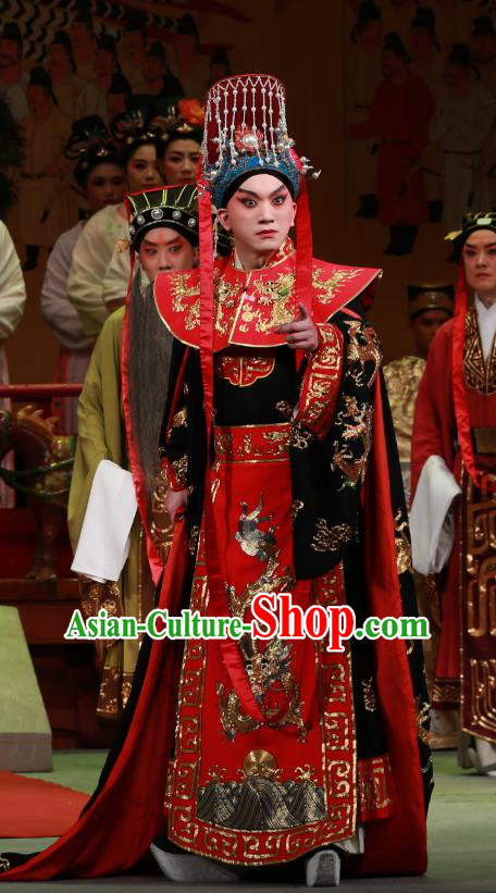 Zhen Guan Flourishing Age Chinese Peking Opera Young Male Garment Costumes and Headwear Beijing Opera Xiaosheng Apparels Emperor Li Shimin Clothing