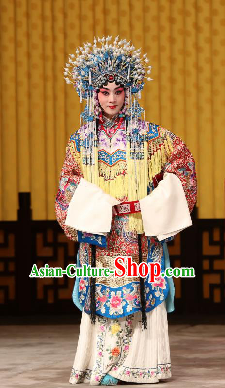 Chinese Beijing Opera Young Female Apparels Costumes and Headdress A Honey Trap Traditional Peking Opera Hua Tan Sun Shangxiang Dress Garment