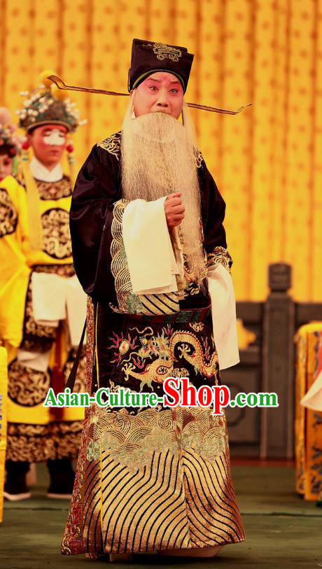 A Honey Trap Chinese Peking Opera Laosheng Garment Costumes and Headwear Beijing Opera Official Apparels Elderly Male Clothing