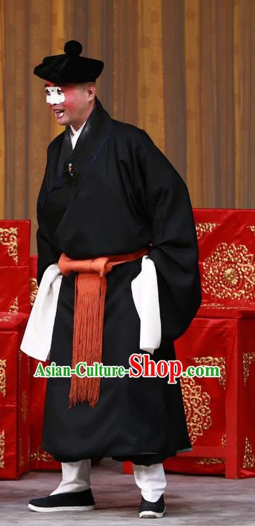 The Mirror of Fortune Chinese Peking Opera Clown Male Garment Costumes and Headwear Beijing Opera Servant Apparels Clothing