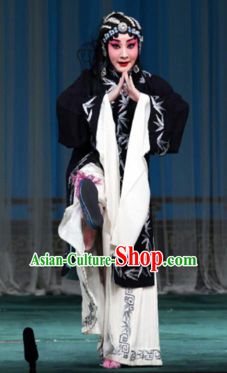 Chinese Beijing Opera Distress Female Apparels Actress Costumes and Headdress The Mirror of Fortune Traditional Peking Opera Young Mistress Dress Garment