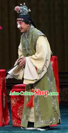 Chinese Beijing Opera Elderly Woman Apparels Costumes and Headdress You Sisters in the Red Chamber Traditional Peking Opera Old Servant Dress Garment