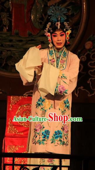 Chinese Beijing Opera Distress Maiden Apparels Costumes and Headdress You Sisters in the Red Chamber Traditional Peking Opera Tsing Yi You Erjie Dress Diva Garment