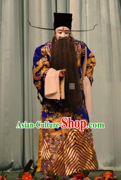 Han Gong Jing Hun Chinese Peking Opera Minister Garment Costumes and Headwear Beijing Opera Elderly Official Yao Qi Apparels Clothing