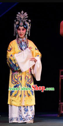 Chinese Beijing Opera Diva Apparels Empress Costumes and Headdress Luo Yang Gong Traditional Peking Opera Young Female Dress Queen Zhangsun Garment