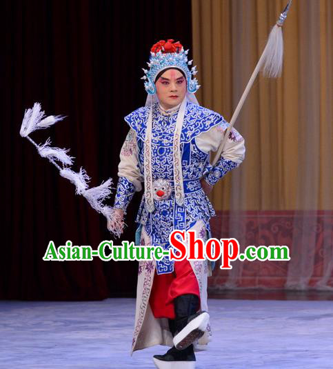 Number One Scholar Matchmaker Chinese Peking Opera Martial Male Garment Costumes and Headwear Beijing Opera Wusheng Yang Yanzhao Apparels Clothing