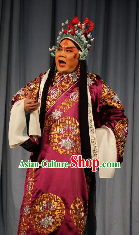 Number One Scholar Matchmaker Chinese Peking Opera Martial Male Garment Costumes and Headwear Beijing Opera General Fu Dingkui Apparels Takefu Clothing