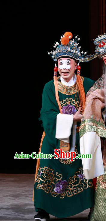 Luo Yang Gong Chinese Peking Opera Eunuch Garment Costumes and Headwear Beijing Opera Apparels Figurant Clothing