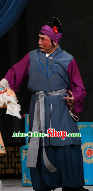 Chinese Beijing Opera Laodan Apparels Costumes and Headdress Wu Long Yuan Traditional Peking Opera Dame Yan Po Dress Elderly Female Garment