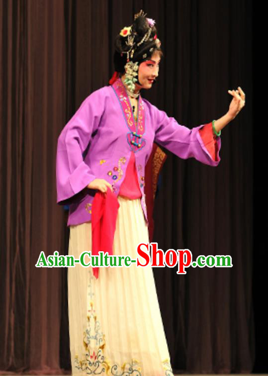 Chinese Beijing Opera Consort Yan Xijiao Apparels Costumes and Headdress Wu Long Yuan Traditional Peking Opera Hua Tan Dress Young Beauty Garment