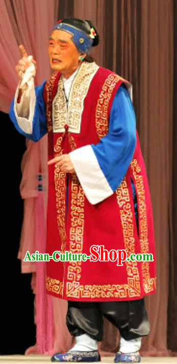 Chinese Beijing Opera Elderly Woman Apparels Costumes and Headdress Wu Long Yuan Traditional Peking Opera Laodan Dress Old Dame Yan Po Garment