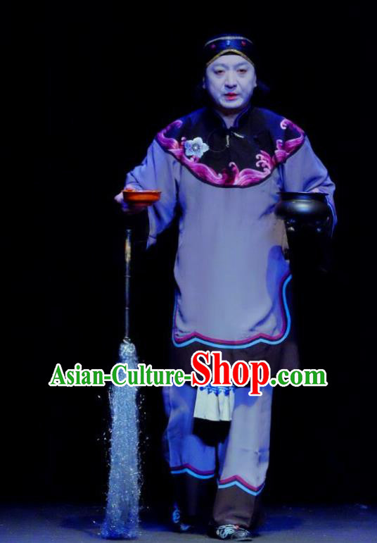 Chinese Beijing Opera Old Dame Yan Po Apparels Elderly Female Costumes and Headdress Wu Long Yuan Traditional Peking Opera Pantaloon Dress Garment