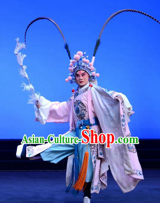 Ba Da Chui Chinese Peking Opera Takefu Garment Costumes and Headwear Beijing Opera Young Male Apparels General Lu Wenlong Clothing