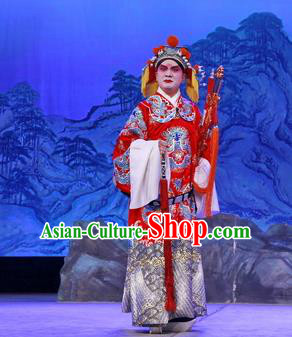 Tun Wu Hen Chinese Peking Opera Militarist Garment Costumes and Headwear Beijing Opera Official Apparels General Lu Xun Clothing