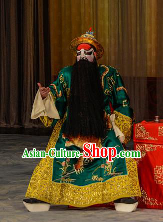 Stealing Silver Pot Chinese Peking Opera Marshal Yang Cunzhong Garment Costumes and Headwear Beijing Opera Elderly Male Apparels Laosheng Clothing