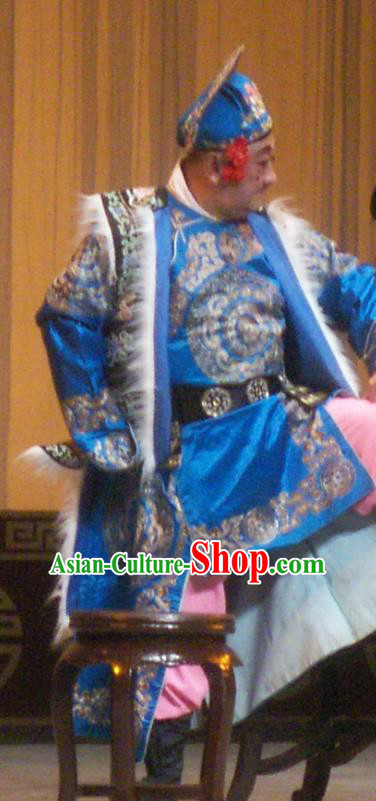 Qing Si Hen Chinese Peking Opera Wusheng Martial Male Garment Costumes and Headwear Beijing Opera Takefu Apparels Swordsman Clothing