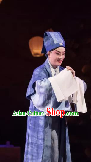 Qing Si Hen Chinese Peking Opera Scholar Wang Kui Garment Costumes and Headwear Beijing Opera Xiaosheng Apparels Young Male Clothing