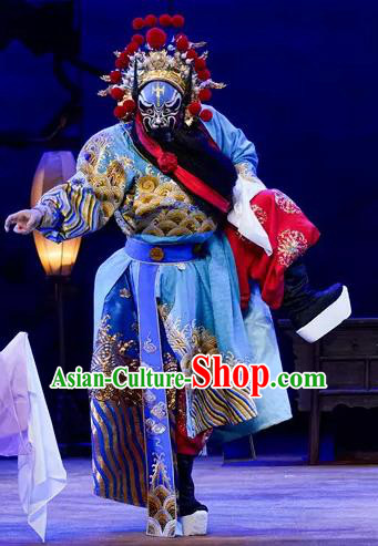 Qing Si Hen Chinese Peking Opera Judge Garment Costumes and Headwear Beijing Opera Laosheng Apparels Zhong Kui Clothing