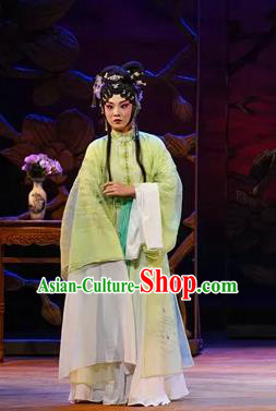 Chinese Beijing Opera Diva Apparels Costumes and Headdress Qing Si Hen Traditional Peking Opera Hua Tan Dress Actress Jiao Guiying Garment