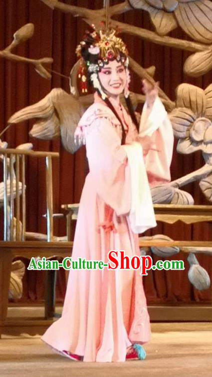 Chinese Beijing Opera Diva Jiao Guiying Apparels Costumes and Headdress Qing Si Hen Traditional Peking Opera Hua Tan Dress Actress Garment
