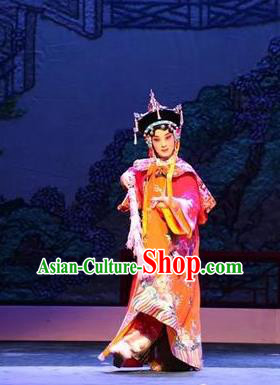 Chinese Beijing Opera Qing Dynasty Court Lady Apparels Costumes and Headdress Nan Hai Zi Traditional Peking Opera Imperial Consort Dong E Dress Garment