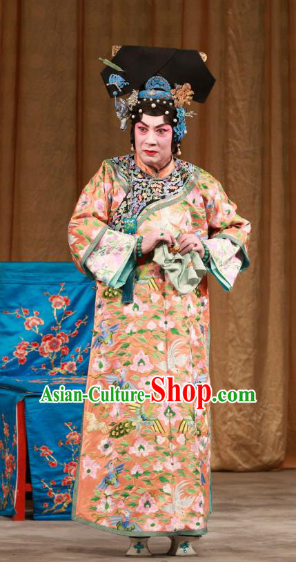 Chinese Beijing Opera Hua Tan Apparels Costumes and Headdress Mei Yu Pei Traditional Peking Opera Qing Dynasty Woman Dress Actress Han Cuizhu Garment