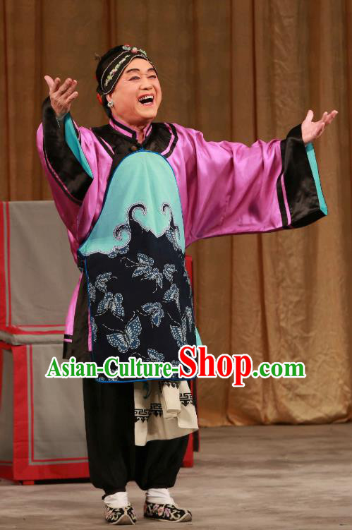 Chinese Beijing Opera Elderly Female Apparels Qing Dynasty Costumes and Headdress Mei Yu Pei Traditional Peking Opera Pantaloon Dress Old Woman Garment