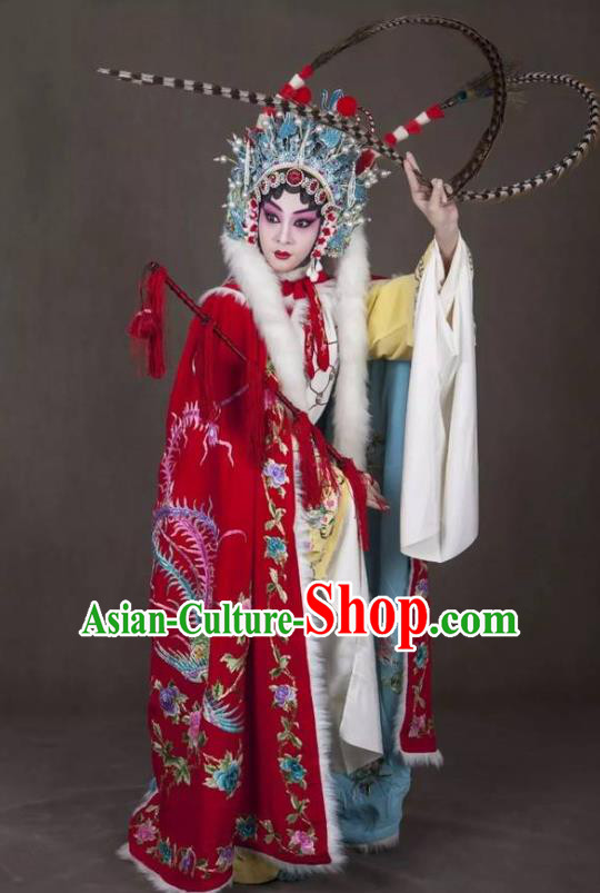 Chinese Beijing Opera Huadan Apparels Wang Zhaojun Costumes and Headdress Han Ming Fei Traditional Peking Opera Young Female Dress Diva Garment