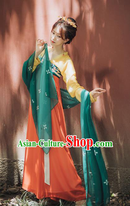 Chinese Ancient Court Lady Hanfu Dress Garment Traditional Tang Dynasty Royal Princess Historical Costumes for Women