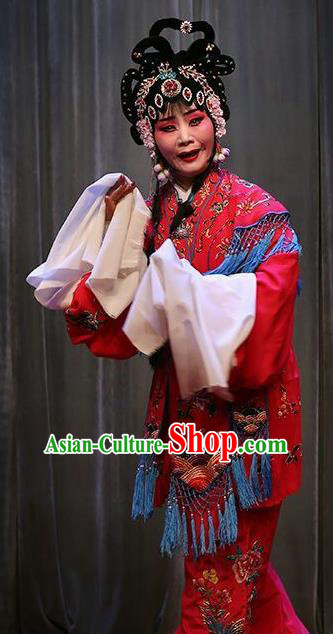 Chinese Shanxi Clapper Opera Servant Girl Garment Costumes and Headdress Traditional Bangzi Opera Xiaodan Dress Young Lady Apparels