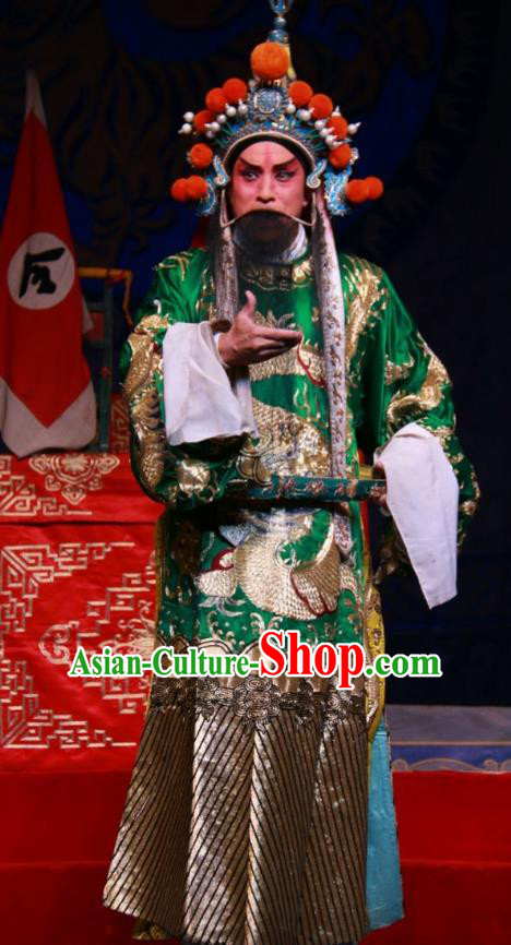 Xue Gang Fan Tang Chinese Bangzi Opera Official Xue Meng Apparels Costumes and Headpieces Traditional Shanxi Clapper Opera Military Officer Garment Elderly Male Clothing