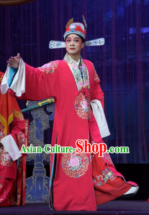 Li Hua Return Tang Chinese Shanxi Opera Bridegroom Xue Dingshan Apparels Costumes and Headpieces Traditional Jin Opera Young Male Garment Xiaosheng Clothing