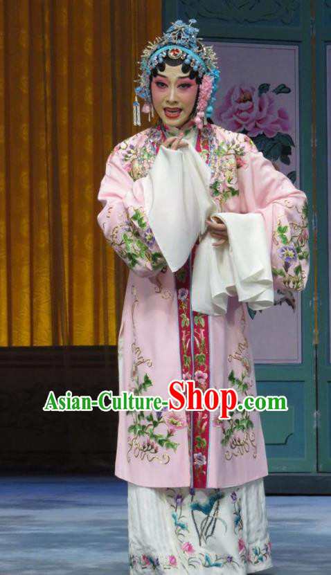 Chinese Hebei Clapper Opera Actress Yu Suqiu Garment Costumes and Headdress The Story of Jade Bracelet Traditional Bangzi Opera Hua Tan Dress Diva Apparels