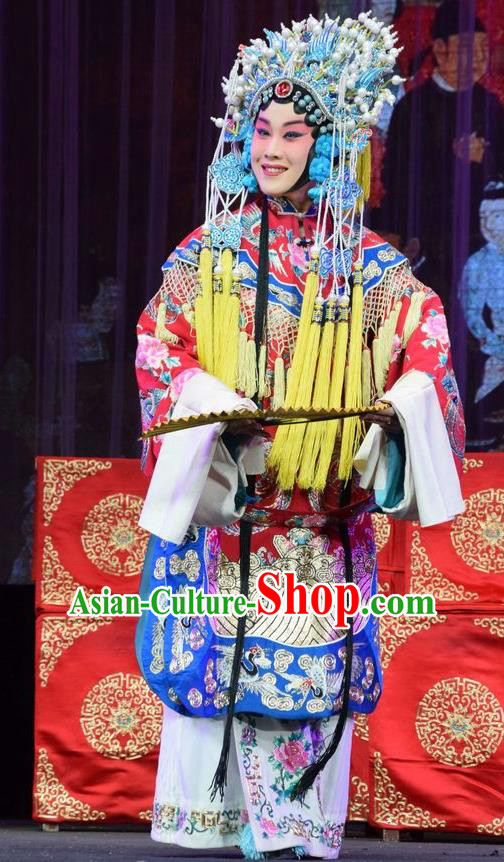 Chinese Jin Opera Court Lady Garment Costumes and Headdress Tao Jin An Traditional Shanxi Opera Hua Tan Dress Noble Princess Apparels