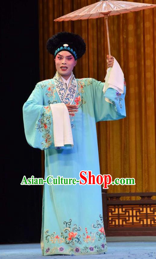 Madam White Snake Chinese Shanxi Opera Xiaosheng Apparels Costumes and Headpieces Traditional Jin Opera Young Male Garment Scholar Xu Xian Clothing