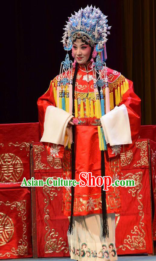 Chinese Jin Opera Princess Shengping Garment Costumes and Headdress Da Jin Zhi Traditional Shanxi Opera Hua Tan Dress Court Lady Apparels