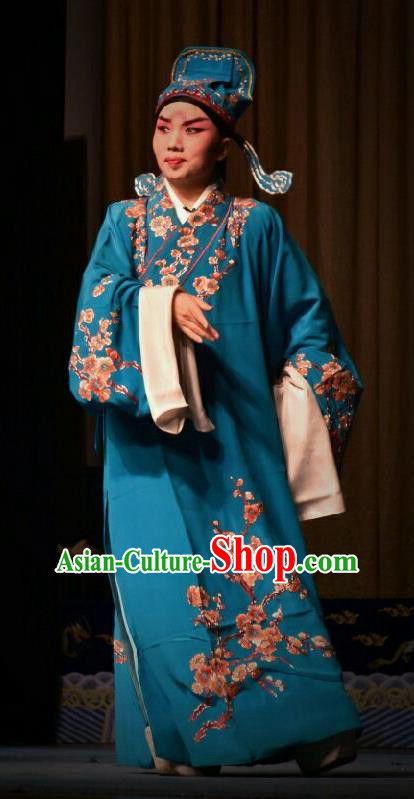 Wo Hu Ling Chinese Shanxi Opera Xiaosheng Apparels Costumes and Headpieces Traditional Jin Opera Niche Garment Scholar Clothing