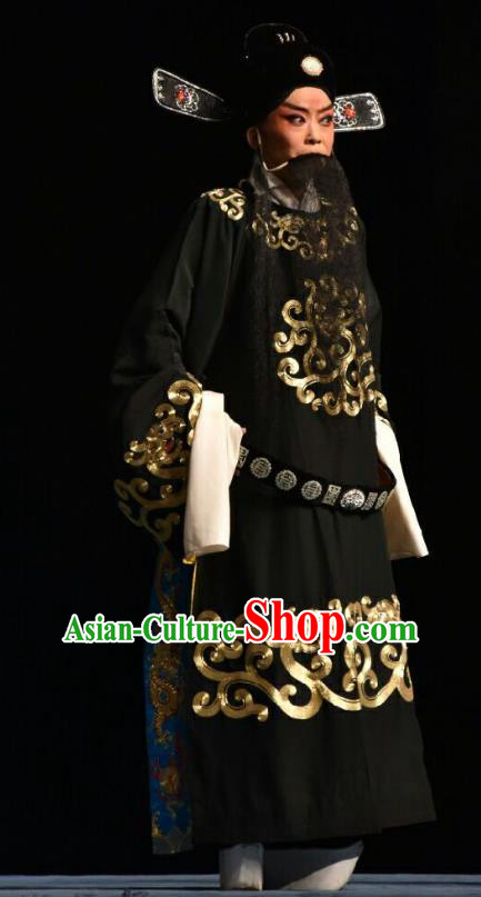 Wo Hu Ling Chinese Shanxi Opera Laosheng Apparels Costumes and Headpieces Traditional Jin Opera Magistrate Dong Xuan Garment Official Clothing